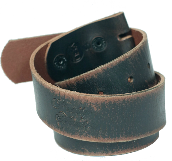 Pretty Hunter Distressed Black Leather Belt